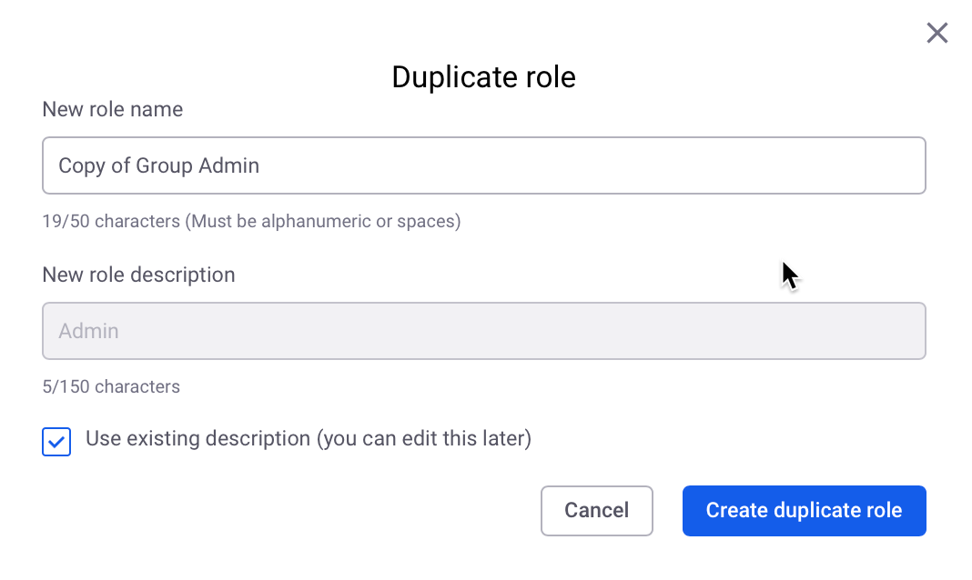 Duplicate role creation