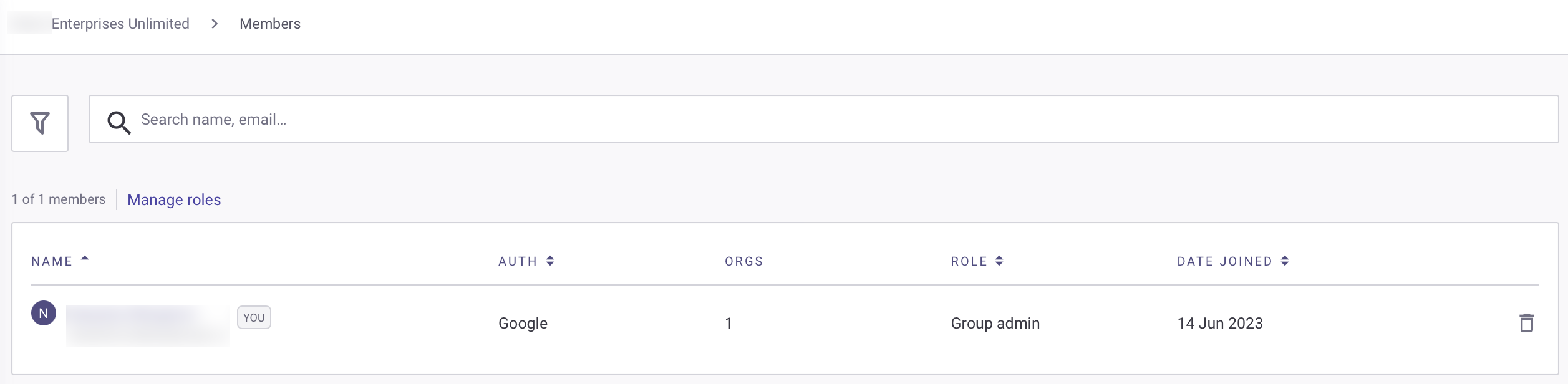 Members view for Group users
