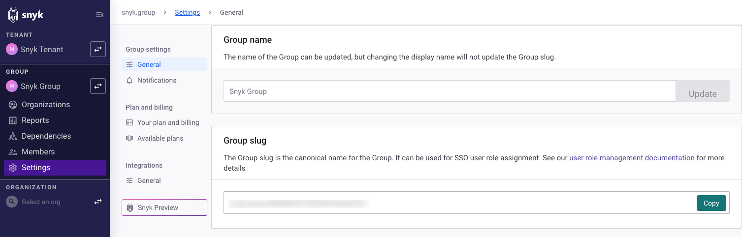Group settings