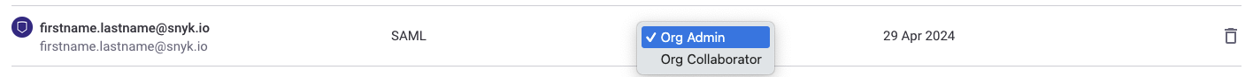 Select member role