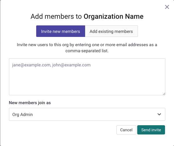 Add members to your Organization