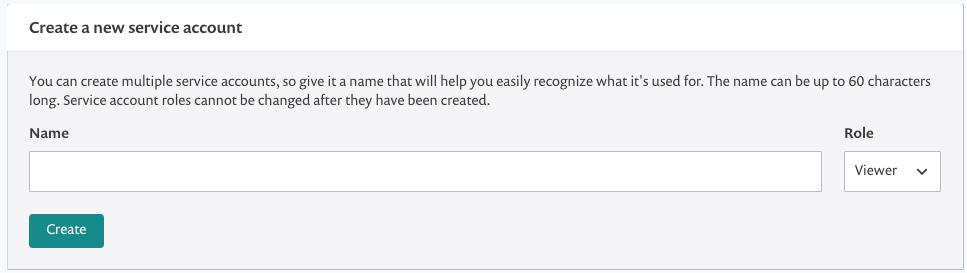 Service account name and role
