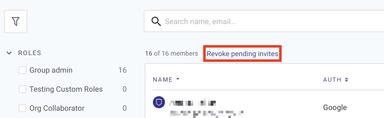 Revoke pending invites