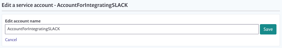 Update a service account name